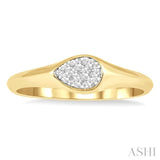 1/10 Ctw Pear Shape Lovebright Diamond Ring in 14K Yellow and White Gold