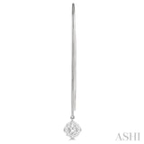 1/2 Ctw Cushion Shape Lovebright Round Cut Diamond Earring in 14K White Gold