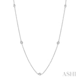 1/2 Ctw Round Cut Diamond Fashion Necklace in 14K White Gold