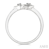 1/10 Ctw Round Cut Diamond Twin Heart Ring in Sterling Silver