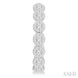 2 Ctw Lovebright Round Cut Diamond Hoop Earrings in 14K White Gold