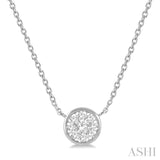 1/6 ctw Round Shape Lovebright Diamond Pendant With Chain in 14K White Gold