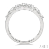 1 ctw Baguette and Round Cut Diamond Fashion Ring in 14K White Gold