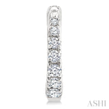 1/4 Ctw Graduated Round Cut Diamond Fashion Huggie Petites in 10K White Gold
