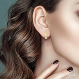 1/20 Ctw Petite Lipstick Round Cut Diamond Fashion Stud Earring in 10K Yellow Gold