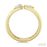 3/4 Ctw Open Top Mixed Diamond Cut Wide Fashion Band in 14K Yellow Gold