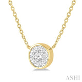 1/6 ctw Round Shape Lovebright Diamond Pendant With Chain in 14K Yellow and White Gold