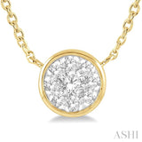 1/6 ctw Round Shape Lovebright Diamond Pendant With Chain in 14K Yellow and White Gold