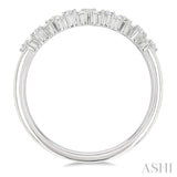 1/3 Ctw Zig Zag Scatter Baguette and Round Cut Diamond Fashion Band in 14K White Gold
