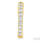 1 Ctw Inside-Out Embellished Round Cut Diamond Hoop Earrings in 14K Yellow Gold