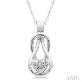 1/50 Ctw Heart Shape Round Cut Diamond Fashion Pendant in Sterling Silver with Chain