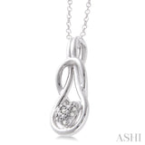 1/50 Ctw Heart Shape Round Cut Diamond Fashion Pendant in Sterling Silver with Chain