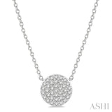 1/6 ctw Disc Round Cut Diamond Petite Pendant in 10K White Gold