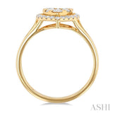 1/2 Ctw Heart Shape Lovebright Round Cut Diamond Engagement Ring in 14K Yellow & White gold
