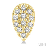 1/10 Ctw Pear Shape Round Cut Diamond Petite Earring in 10K Yellow Gold