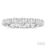 2 1/6 Ctw East-West Set Oval Cut Diamond Eternity Wedding Band in 14K White Gold