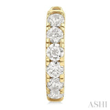 1 Ctw Round Cut Diamond Hoop Earrings in 14K Yellow Gold