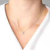 1/10 Ctw Bubble Accent Initial 'A' Round Cut Diamond Fashion Pendant With Chain in 10K Yellow Gold