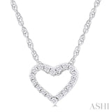 1/20 Ctw Heart Shape Round Cut Diamond Pendant With Chain in 10K White Gold