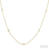 1 1/2 Ctw Marquise Cut Diamond Fashion Necklace in 14K Yellow Gold