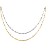 Sterling Silver 18” PaperClip Necklace with option of Yellow Gold Plated