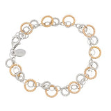 Sterling Silver Rose Sparkle Ring Bracelet 