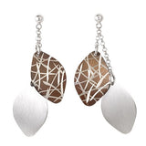 Sterling Silver Ruthenium Marquis Drop Earring 