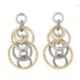 Sterling Silver Multicolor Multi-Ring Earring 
