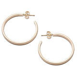 Large Matte Sterling Silver Hoops 