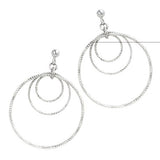 Sterling Silver Circle Sparkle Earrings 