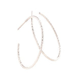 Sterling Silver Medium Sparkle Hoop Earring 