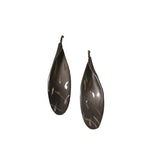 Sterling Silver Ruthenium Leaf Earring 
