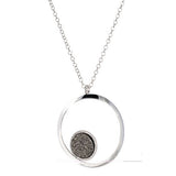 Sterling Silver Grey Drusy Necklace 