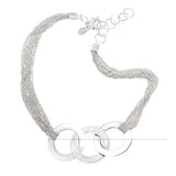 Sterling Silver Three-Ring Necklace 