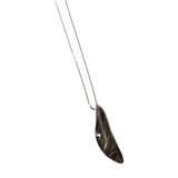 Sterling Silver Ruthenium Leaf Necklace 