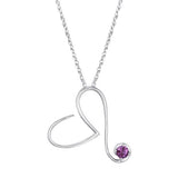 June Birthstone Heart Pendant