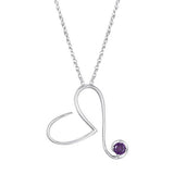 February Birthstone Heart Pendant