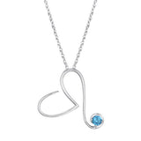 March Birthstone Heart Pendant