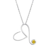 November Birthstone Heart Pendant 