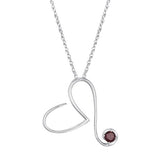 January Birthstone Heart Pendant