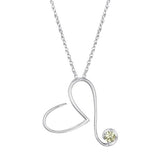 August Birthstone Heart Pendant