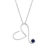 September Birthstone Heart Pendant 