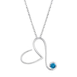 December Birthstone Heart Pendant 