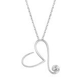 April Birthstone Heart Pendant 