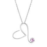 October Birthstone Heart Pendant 