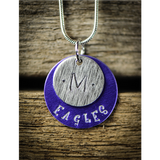 Small Silver disk customizable school pendant