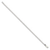 Sterling Silver 2.8mm Open Elongated Link Chain Anklet