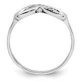 Sterling Silver Rhodium-plated Polished CZ Infinity Ring