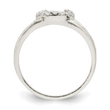 Sterling Silver Polished CZ Horseshoe Ring