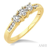 1/2 Ctw Nine Stone Round Cut Diamond Engagement Ring in 14K Yellow Gold